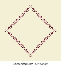 Frames .Vintage vector.Well built for easy editing . Brown on beige.Vector illustration.