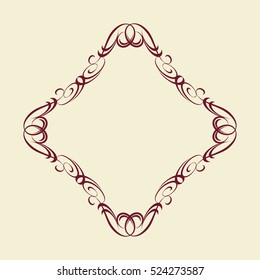 Frames .Vintage vector.Well built for easy editing . Brown on beige.Vector illustration.