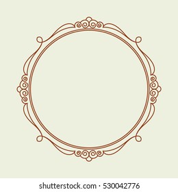 Frames .Vintage vector.Well built for easy editing . Brown .Vector illustration.A circle