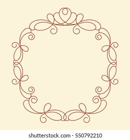 Frames .Vintage vector.Well built for easy editing . Brown  on  beige . Vector illustration.