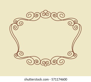 Frames .Vintage vector.Well built for easy editing . Brown .Vector illustration.