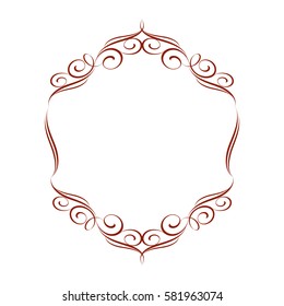 ?alligraphic frames .Vintage vector.Well built for easy editing. Brown .Vector illustration.