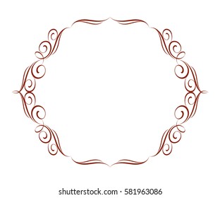 ?alligraphic frames .Vintage vector.Well built for easy editing. Brown .Vector illustration.
