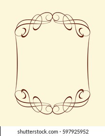 ?alligraphic frames .Vintage vector.Well built for easy editing. Brown .Vector illustration.
