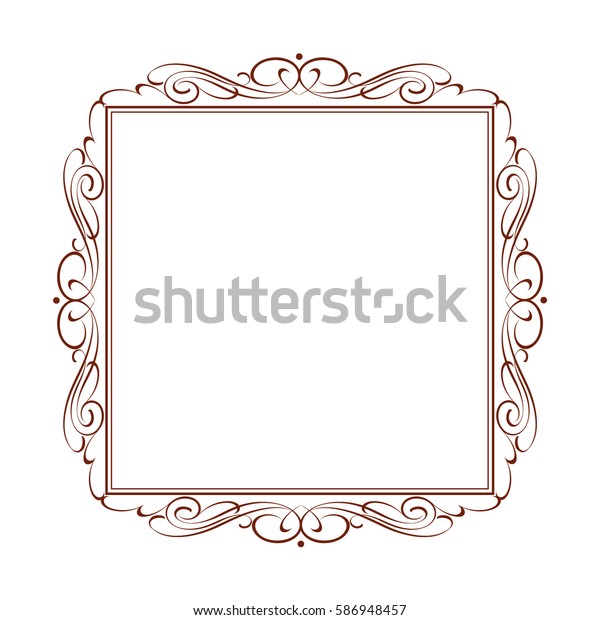 ?alligraphic frames .Vintage vector.Well\
built for easy editing. Brown .Vector\
illustration.\
