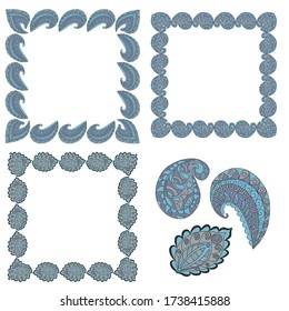 frames for your creativity or text inside of doodle elements arranged in a square on a white background