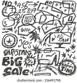 frames,sale - doodles collection vector