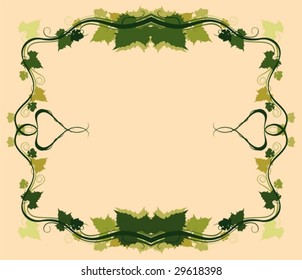 Framework, background from twisted branches of grapes. Look still wallpaper in my portfolio.