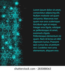 framework with blue snowflakes for your christmas or winter text