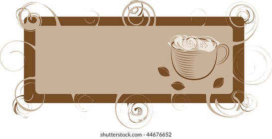 Framework coffee with curls and a cup