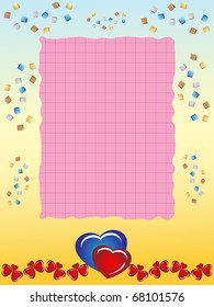 Framework at date of sacred Valentine with a geometrical pattern