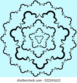 Framework for design in vintage style. Set of round frames for greeting cards.
