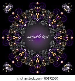 framework with flower and curl