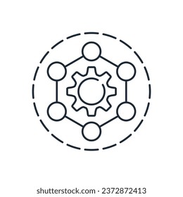 Framework gear.  Vector linear icon isolated on white background.