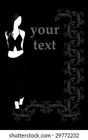 Framework with the girl. A vector. Without mesh.