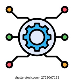 Framework Icon Lineal Color Design Vector Illustration