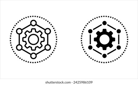 Framework icon set. gear vector icon set on white background