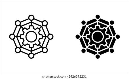 Framework icon set. gear vector icon set on white background