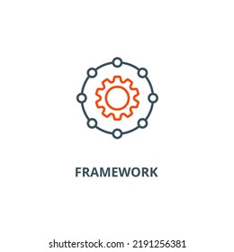 Framework icon with simple element illustration concept symbol design used for web and mobile