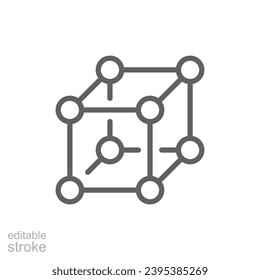 Framework icon. Simple outline style. Cloud, native, react, atom, computer technology concept. Thin line symbol. Vector illustration isolated. Editable stroke.