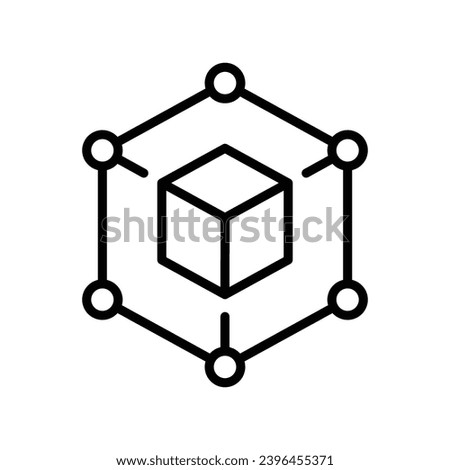 Framework icon. Simple outline style. Cloud, native, react, atom, computer technology concept. Thin line symbol. Vector illustration isolated.