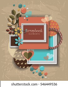 framework for invitation or congratulation. scrapbook elements. Design template for you text.