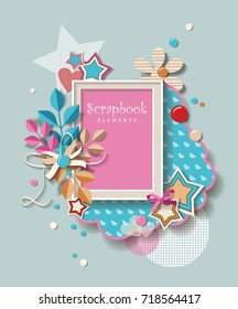 framework for invitation or congratulation. scrapbook elements. Design template for you text.