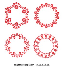 framework of juicy red strawberries. edited element for your design.