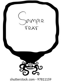 Framework with the monster. Sample text