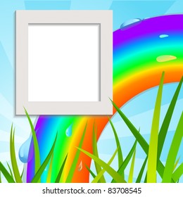 Framework for a photo against the nature. Vector illustration