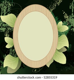 Framework for a photo with green leaves
