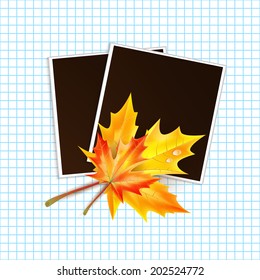 Framework for a photo with place for your image decorated autumn maple leaves 