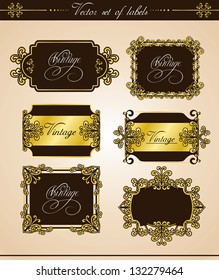 framework and a set of labels with elements of decoration