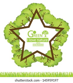 Framework. Tree design. Go green. Save world. vector illustration.