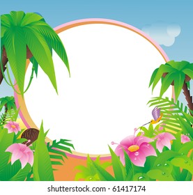 Framework with Tropical landscape