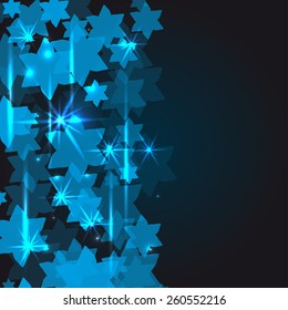 framework for your text with blue flowers or stars