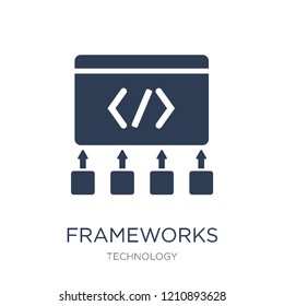 Frameworks icon. Trendy flat vector Frameworks icon on white background from Technology collection, vector illustration can be use for web and mobile, eps10