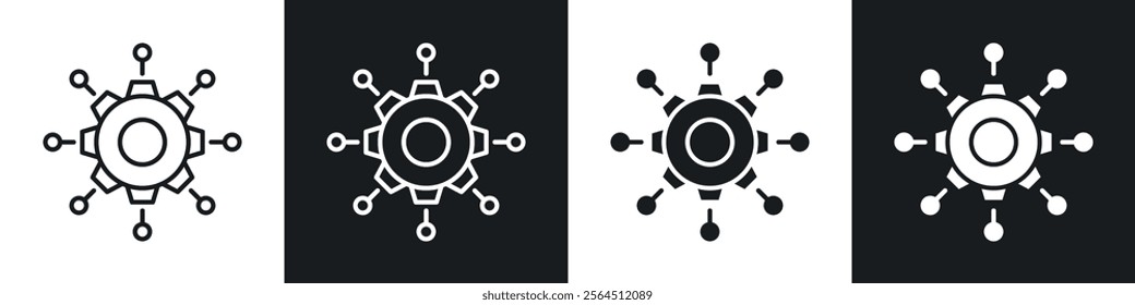 Frameworks icons collection in black filled and line style.
