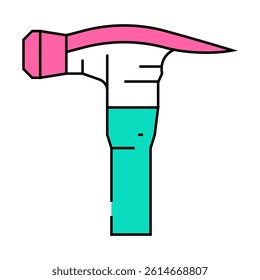 framing hammer line icon vector. framing hammer sign. isolated symbol illustration