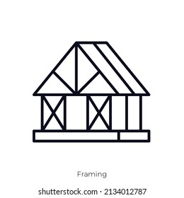 Framing-Symbol Konkretes Stildesign einzeln auf weißem Hintergrund