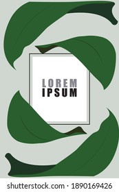 framing leaves vector minimalis green color nature