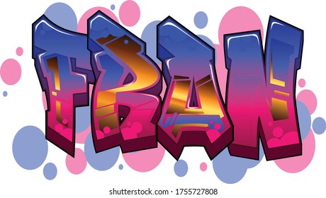 Fran Name Text Graffiti Word Design