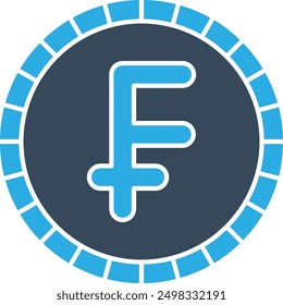 Franc Currency Icon for Swiss and African Financial Transactions