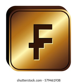franc currency symbol icon image, vector illustration