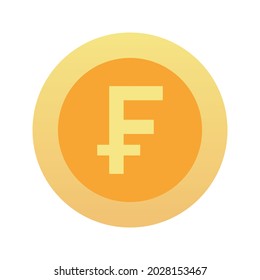 Franc Gold Coins. French Money symbol. French Currency Sign. Flat  Design Coins. EPS10 Vector illustration.