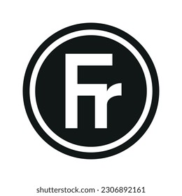 Icono de franco. Moneda plana en blanco y negro. Símbolo del franco monetario. Vector aislado sobre fondo blanco.