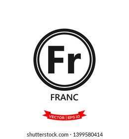 franc icon in trendy flat design, currency icon