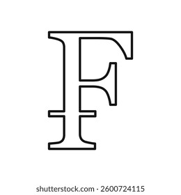 Franc sign icon isolated. simple vector icon on white background