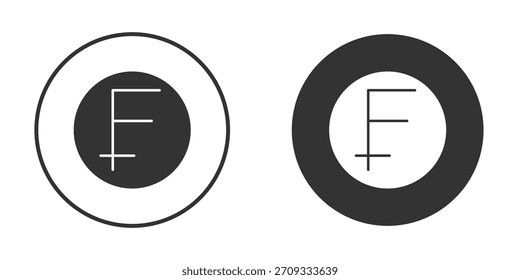 Icono de signo de franco Iniciar sesión de estilo sólido.