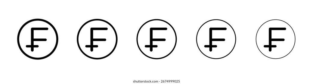 Colección de Vector de icono de signo de franco. EPS 10